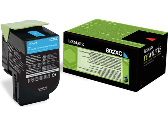 Lexmark 80C2XC0 (802XC) Toner Cyaan Extra hoge capaciteit