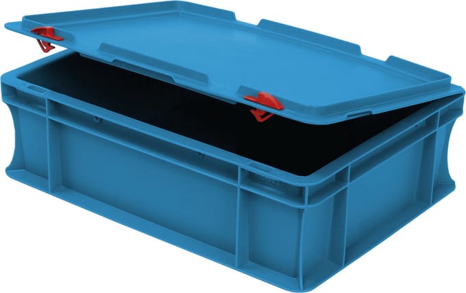 Alpac Stapelbak met deksel - Opbergbak - 400 x 300 x 140 mm - 10L - Blauw