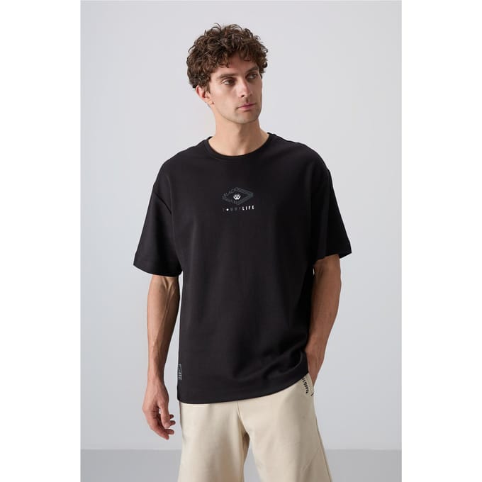 Oversized Katoenmix Logo T-shirt