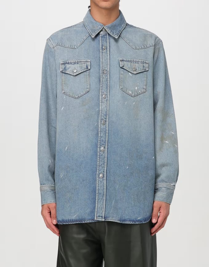 Karty distressed denim overshirt