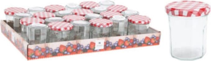 Jampot - Inmaakpot - 190ml - met metalen deksel - set van 24 - glas