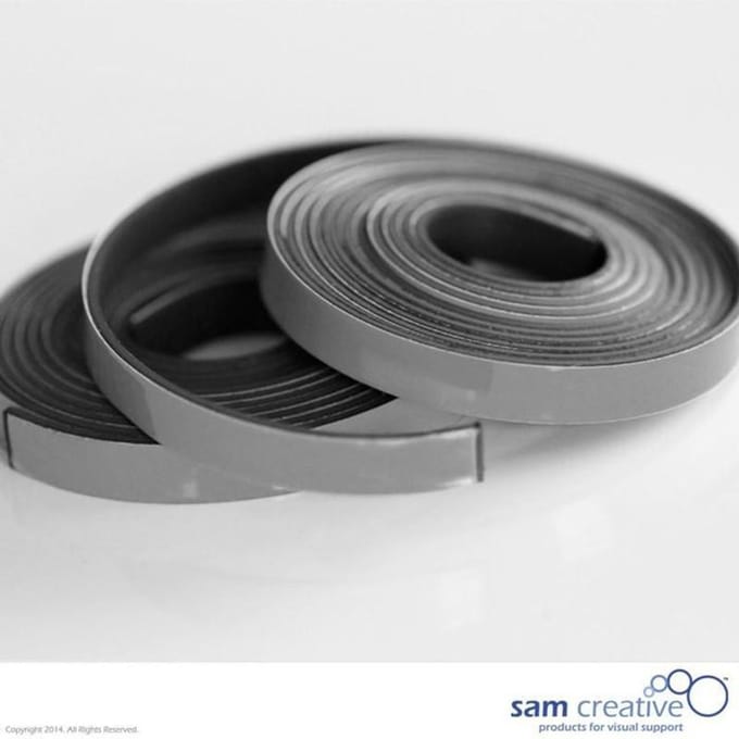 Sam Creative Magneetband - Whiteboard - Grijs - 5mm - 2 rollen