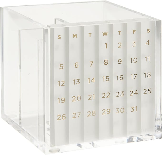 Bureau Organizer - Penhouder Kalender - Bureau Opruimen - Twee Vakken - 10x10x10 cm - Transparant