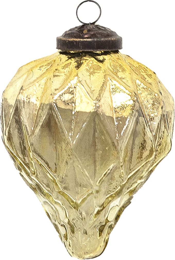 Clayre & Eef Kerstbal Overig Ø 7 cm Goudkleurig Glas Kerstballen