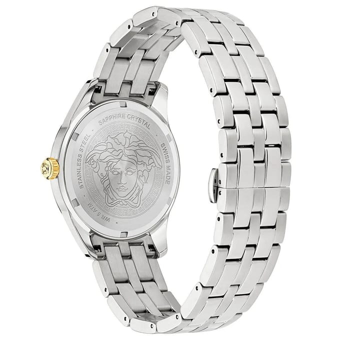 Versace Greca Time GMT VE7C00523 Horloge - Staal - Zilverkleurig - Ø 41 mm