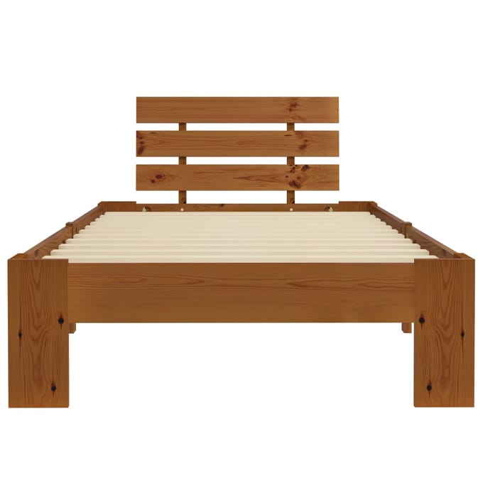vidaXL - Bedframe - massief - grenenhout - honingbruin - 100x200 - cm