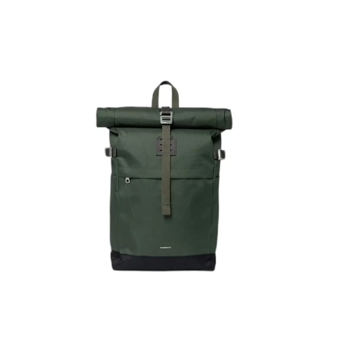 Sandqvist Icon Rolltop - Rugzak M 14 60 cm (dawn green with dark brown leather)