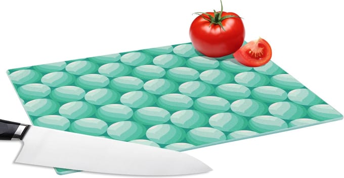 Glazen Snijplank - 28x20 - Design - Mint - Bal - Snijplanken Glas