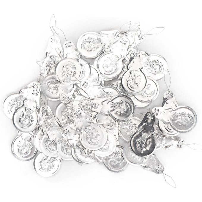 100 Stuks Doe-het-zelf Naald Inrijger Aluminium Draadlus Kruissteek Invoeging Handmachine Naaigereedschap(Dubbele white