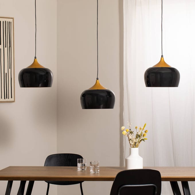 Opviq Hanglamp Berceste, zwart, 3-lamps, lengte 140 cm