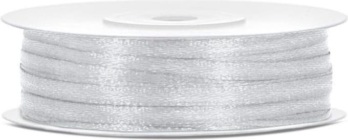 Hobbygroep satijnlint zilver 3 mm 50 m cadeau lint.