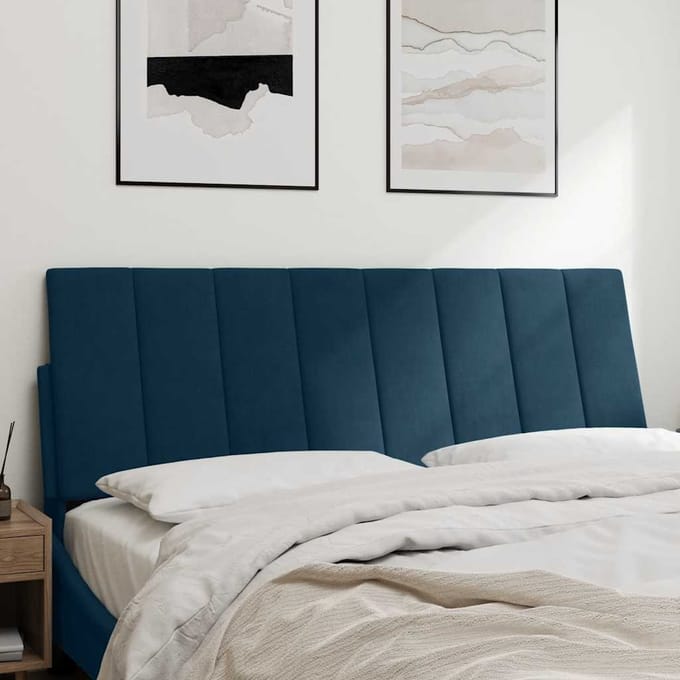 vidaXL - Hoofdbordkussen - "Hanko" - 120 - cm - fluweel - blauw