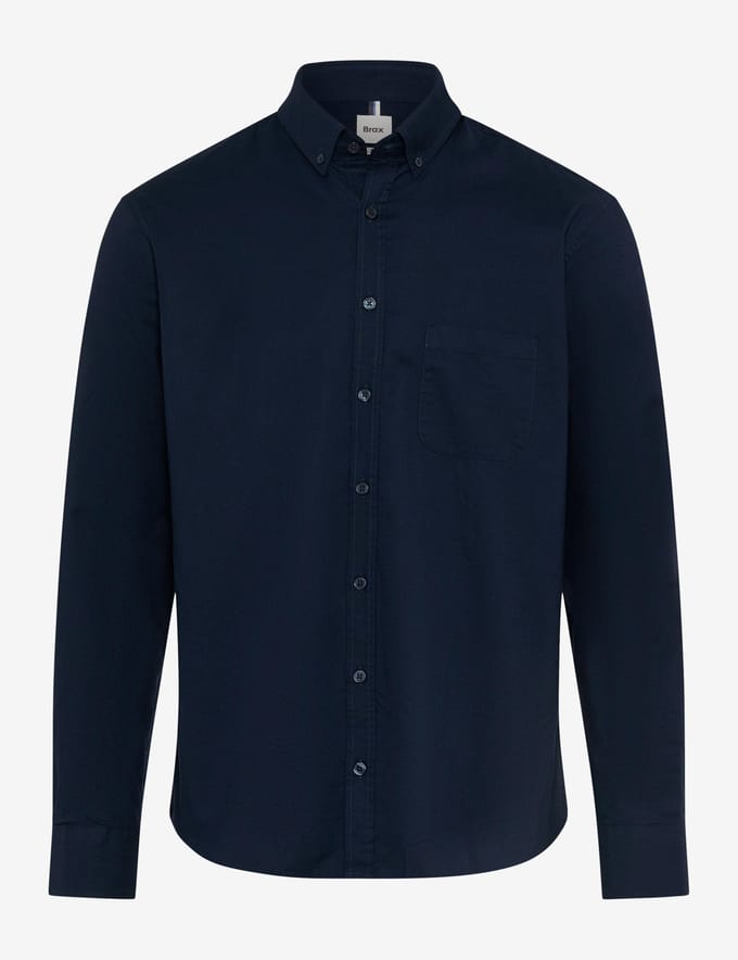 Brax Heren Overhemd  Style DANIEL night blue, donkerblauw, maat M