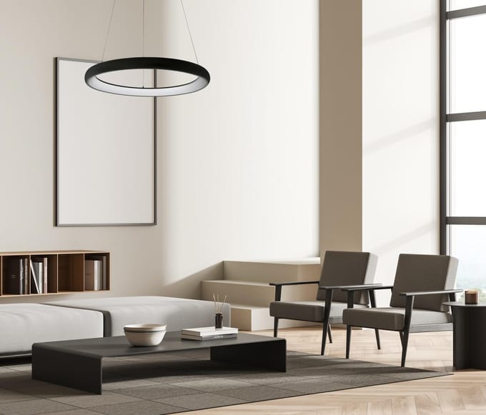 Alessia Zwarte LED Hanglamp 40W Neutraal Wit Licht 51cm