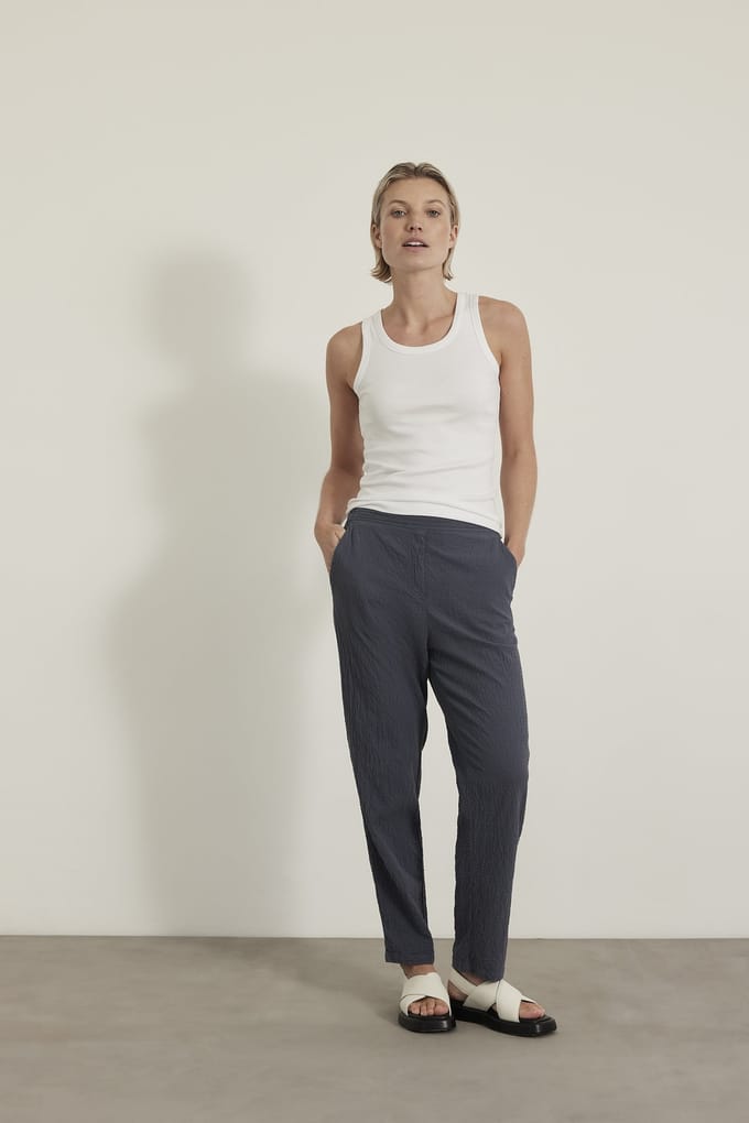 Knitted Senna Pants Night Blue Maat: S | Straight Broeken Outlet | Dames | Blauw
