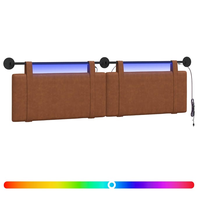 vidaXL - Hangend - hoofdbord - Bruin - Antiek - PU