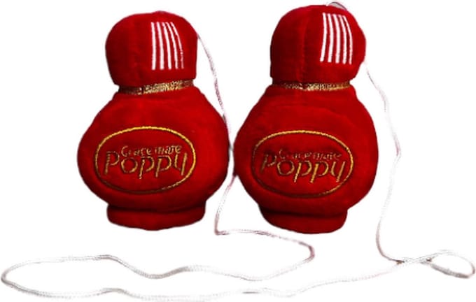 Poppy Pluche Red 8x7cm 2pcs.