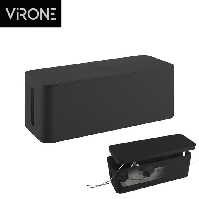 Virone kabelbox - kabelorganizer voor stekkerdozen - Opbergbox stekkerdoos - Zwart