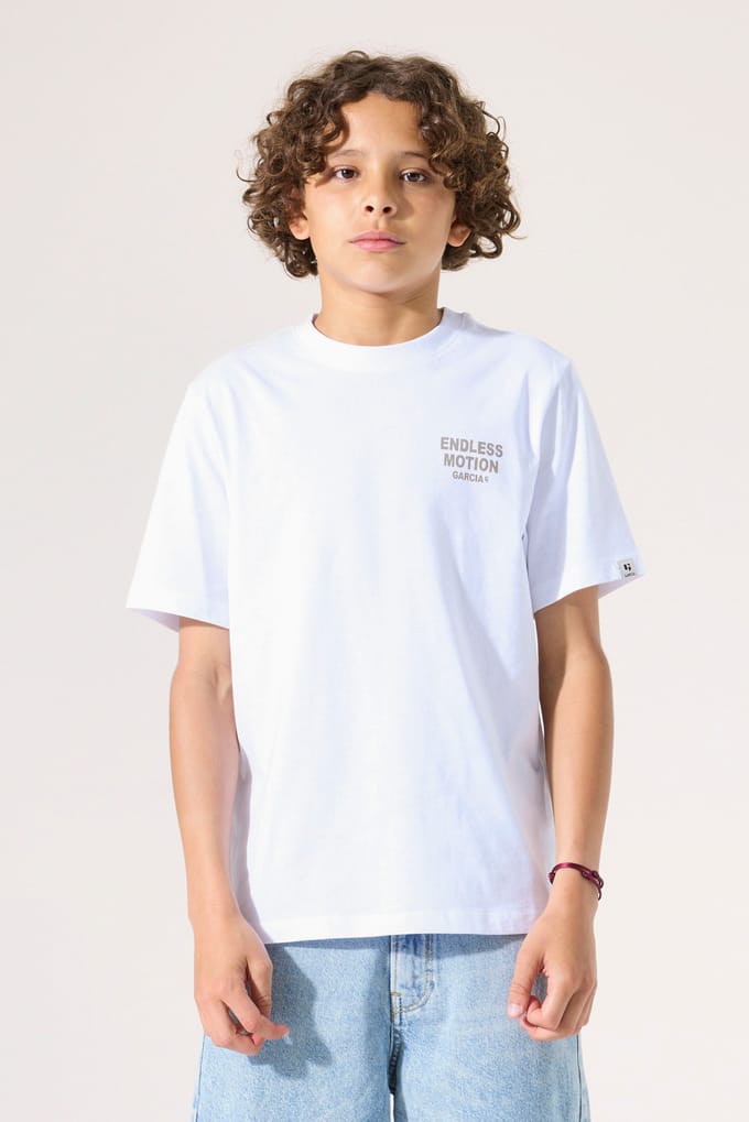 GARCIA Jongens Print T-shirt Wit Korte mouw