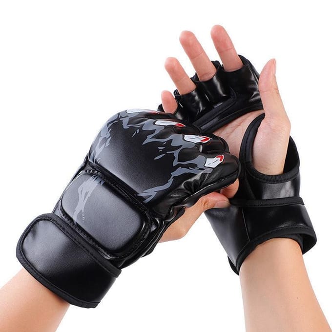 Gants de Combat MMA à Doigts Partiels Gant de Boxe Confortable Facile à Utiliser Durable et Robuste Respirabilité