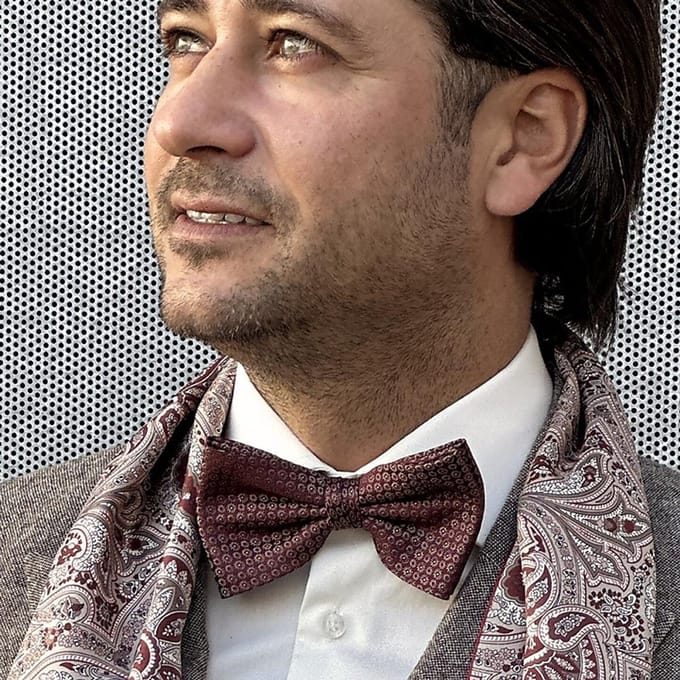 Sir Redman - Strikken - strik Talented Tailor bordeaux - bordeaux / cognac / lichtblauw