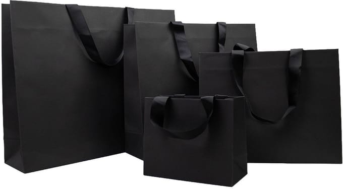 10x cadeautasjes Mat Zwart Extra groot