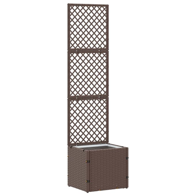 vidaXL - Tuinhek - plantenbak - Bruin - 35 - x - 30 - x - 135 - cm - Metaal