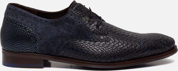 Floris van Bommel Veterschoenen blauw Leer - Heren - Maat 43.5