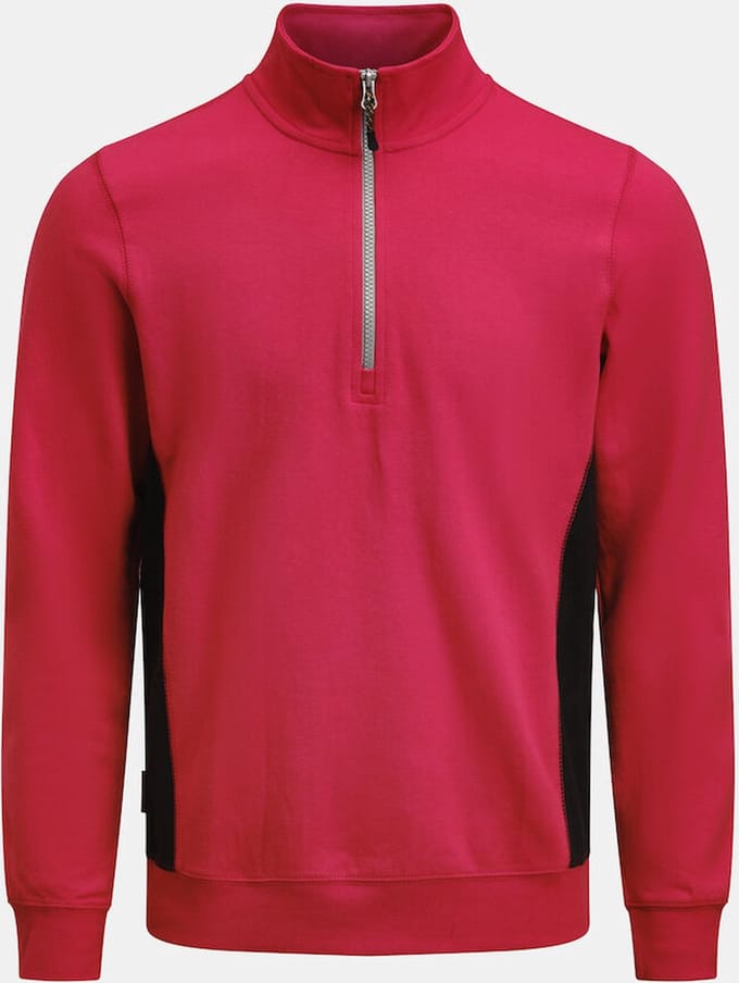 Jobman 5401 Halfzip Sweatshirt 65540120 - Rood/Zwart - M