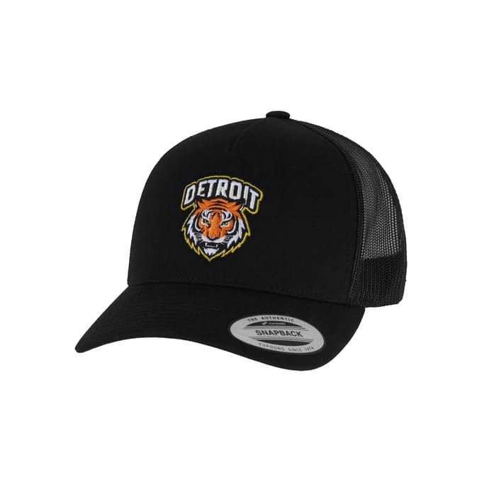 Mister Tee - Detroit Tiger Head Patch 5Panel Retro Snapback Pet - Zwart