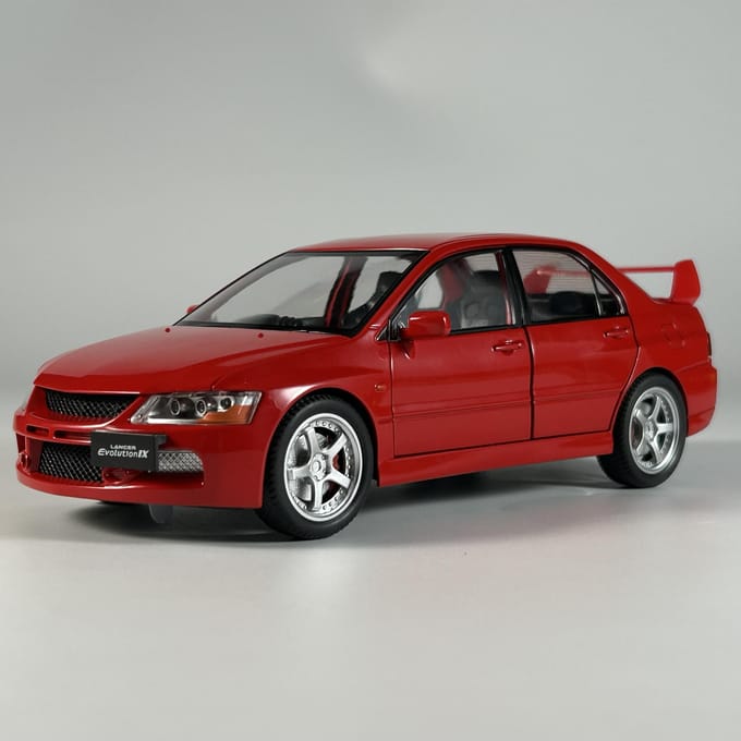 Jdm 1:24 Mitsubishi Lancer Evolution Evo9 Compacte Auto Legering Metaal Diecast Model Auto Geluid & Licht Pull Back Collectie Hobby Cadeau red