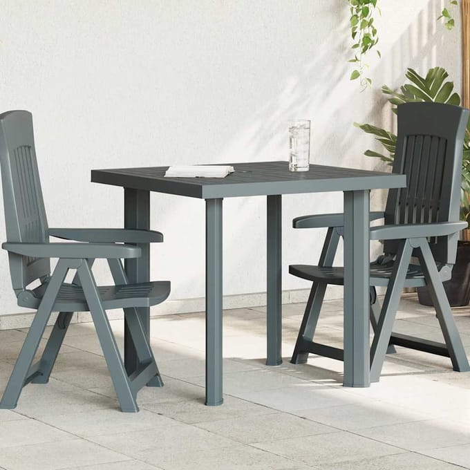 vidaXL - Tuintafel - 80x75x72 - cm - kunststof - groen