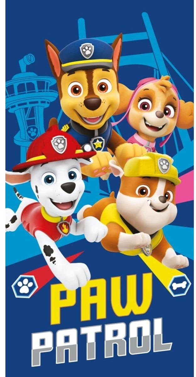 Paw Patrol handdoek blauw 70 x 140 cm - katoen