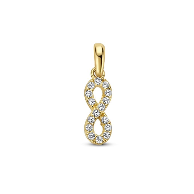 14K geelgoud hanger infinity zirkonia 4027996