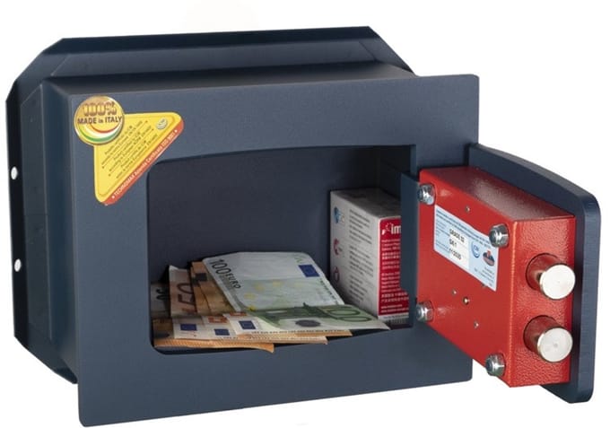 Technomax GOLD GK/1 Kluis - Veiligheidskluis - Robuust en Duurzaam - Blauw - Antideco Systeem - Manganium Stalen Beveiliging