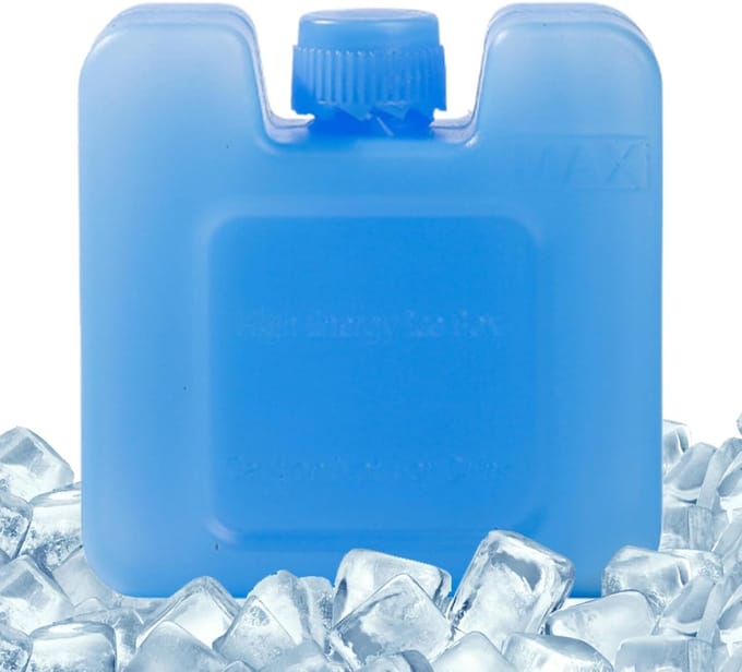 IJsblok Koelpack - Draagbare Koelblok - Langdurige Koude - Praktisch Water Toevoegen - 7 x 7 x 3.5 cm - Wit