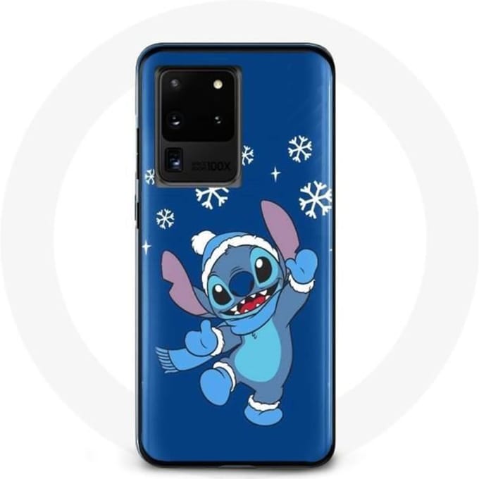 Coque - Samsung - Galaxy S20 Ultra - Souple - Stitch neige Noël - Bleu bleu