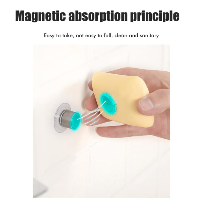 Roestvrijstalen Magnetische Zeephouder Wandmontage Zuignap Zeepbakje Hanger voor Keuken Badkamer white