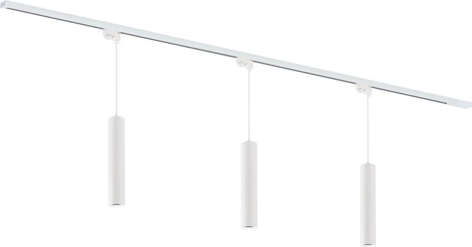 Qub Focus Railverlichting - Wit- 200 cm - I-Vorm - 3x Hanglampen - Dimbaar - Complete Set