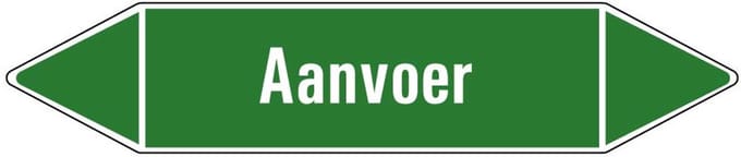 Aanvoer water leidingmarkering op vel 179 x 37 mm - 5 per vel