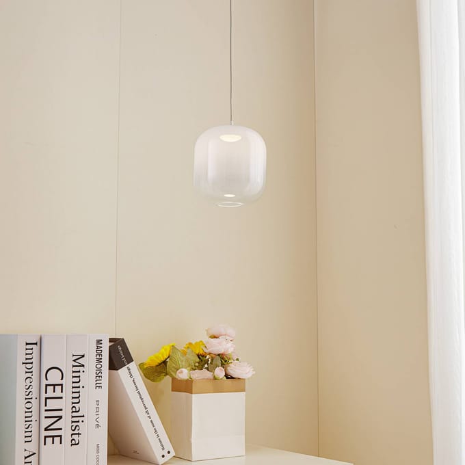 Lucande LED hanglamp Avelina, Ø 14 cm, wit, 1-lamp