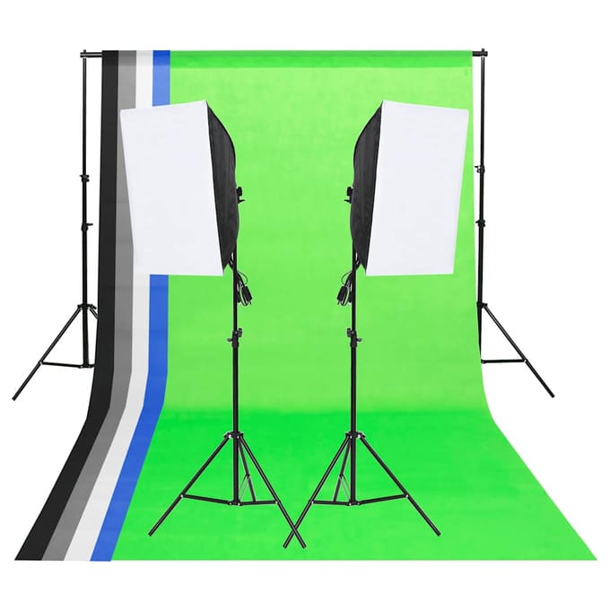 vidaXL - Studioverlichtingsset - met - achtergronden - en - softboxen