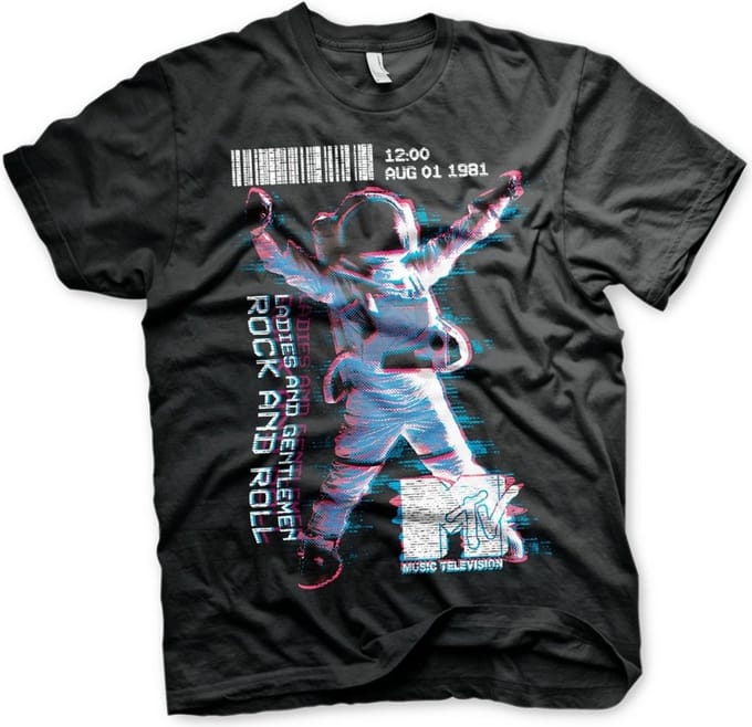 MTV Heren Tshirt -S- Moon Man Zwart