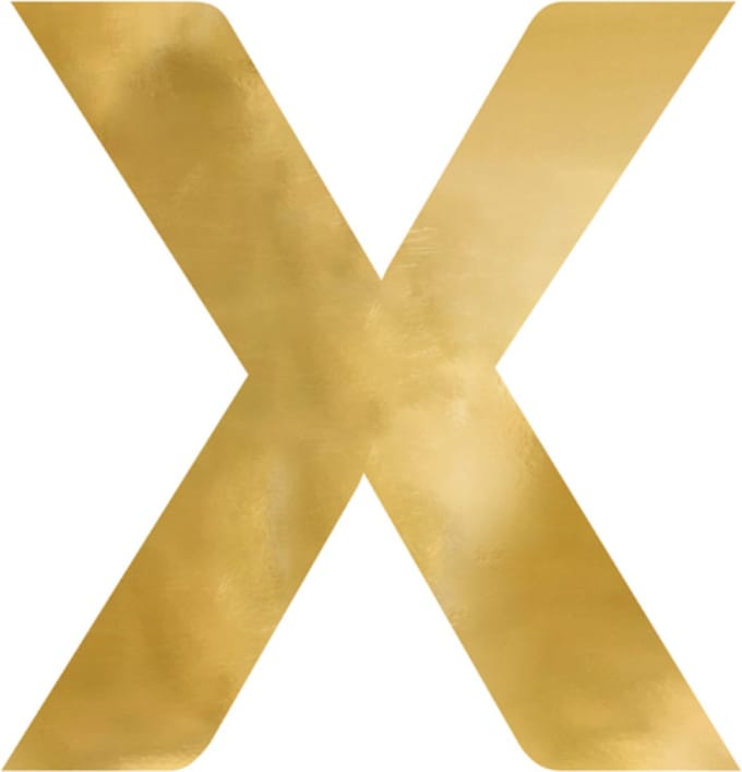 Partydeco - Spiegel Letter X Goud - 58 x 60 cm
