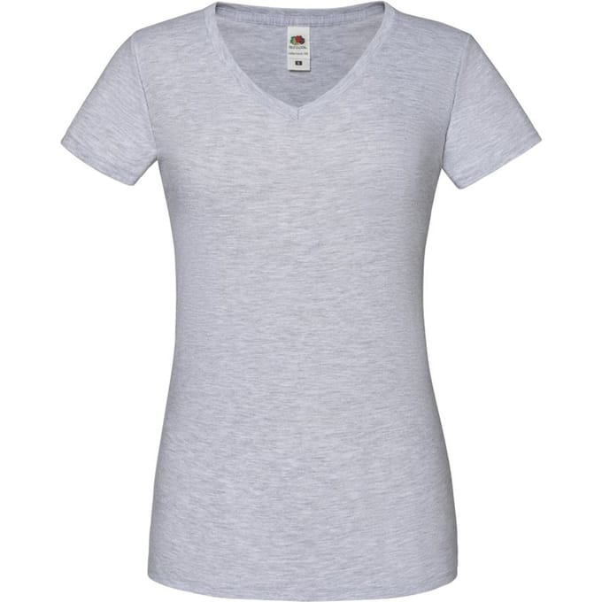 Fruit of the Loom Dames/Dames Iconic 150 V Hals T-shirt (Heide Grijs)