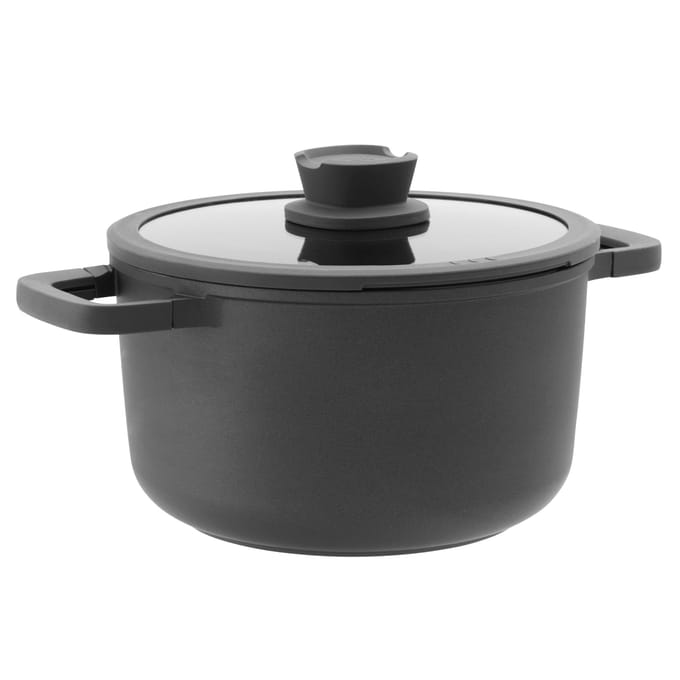 LEO Kookpot antikleef met deksel Stone+ 24x14cm - Grijs - PFAS-vrij