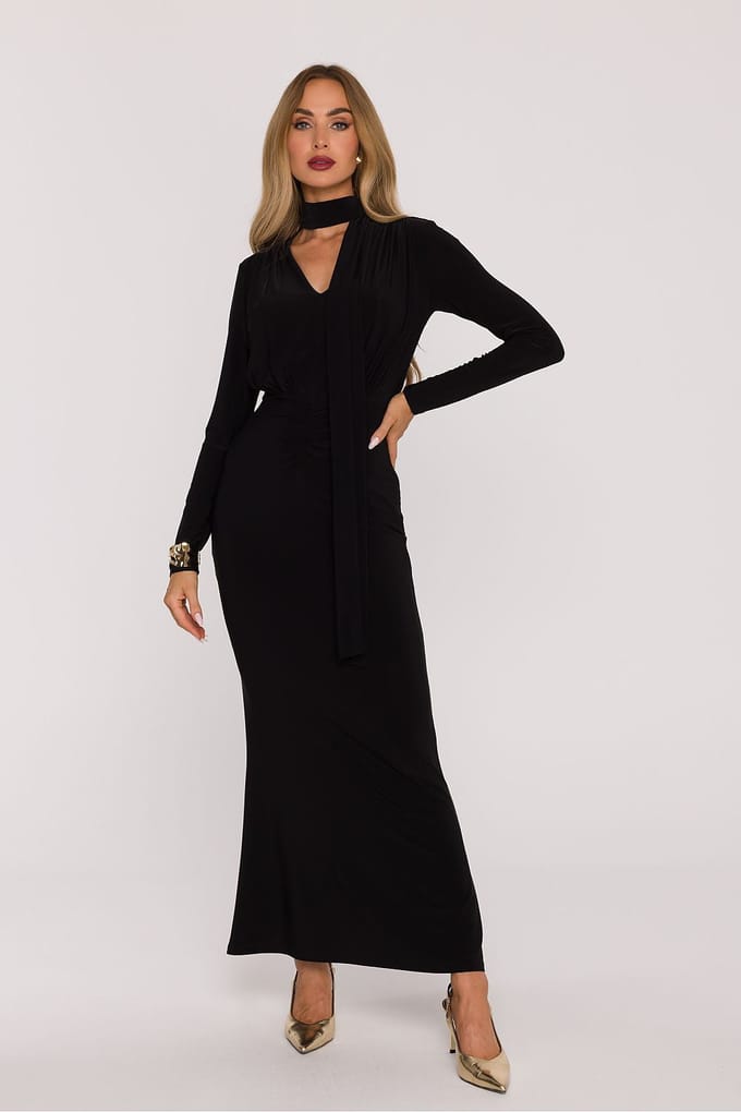 Velour Grace Gown - Schwarz / S