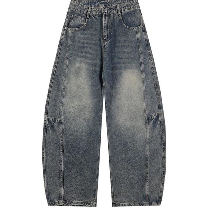 Amerikaanse High Street Wassing Scimitar Jeans Heren Knappe Broek XL gray