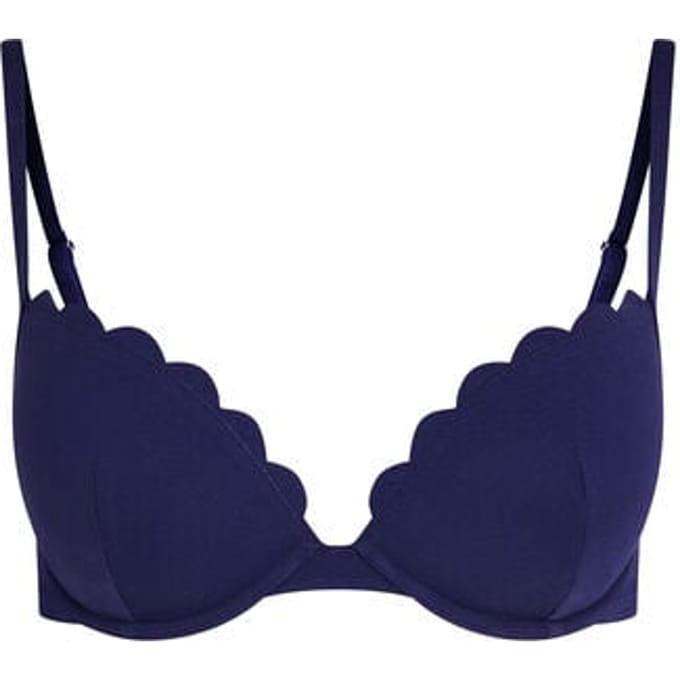 Hunkemöller Voorgevormde push-up beugel bikinitop Scallop Cup A - E Blauw