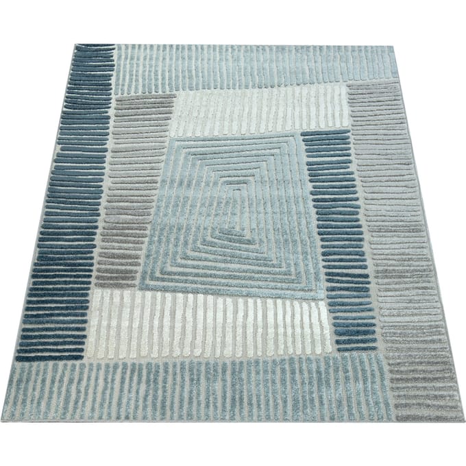 Binnen- en buitenkleed Stylo blauw 60x100 cm
